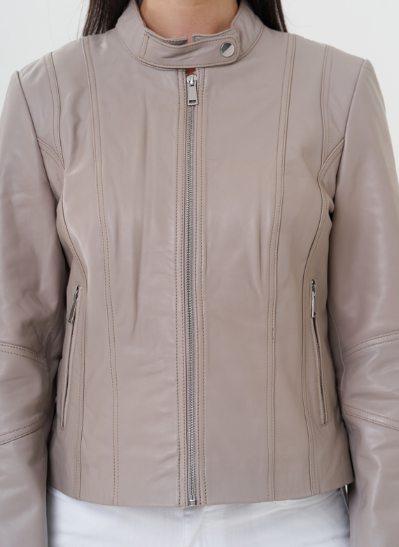 Женская куртка "мото" из натуральной кожи