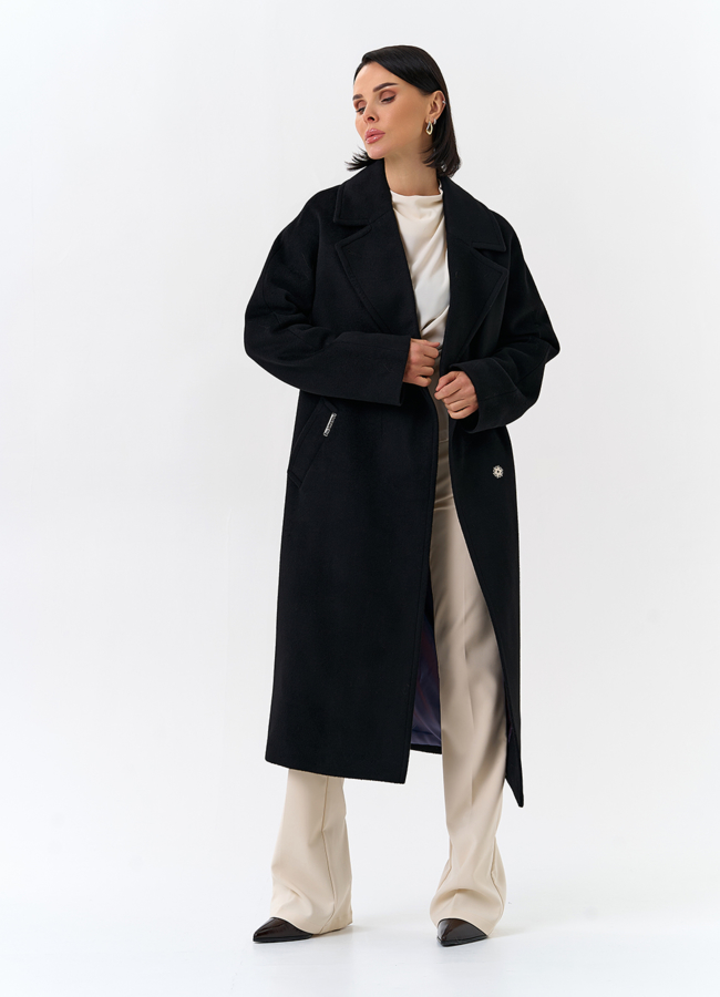 Женское пальто в черном цвете модель № 32514 универмаг малина