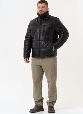 Куртка из натуральной кожи черного цвета