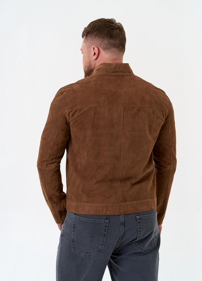 фото Мужская двухсторонняя куртка из натуральной замши модель № 32868