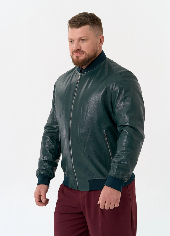 Мужская куртка бомбер из натуральной кожи модель № 32711 в рассрочку