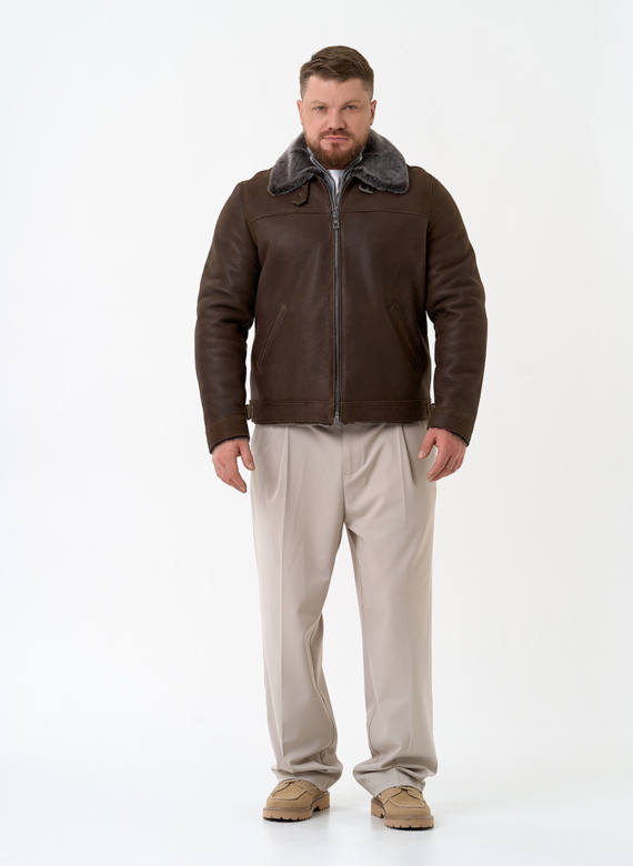 Мужская натуральная дубленка