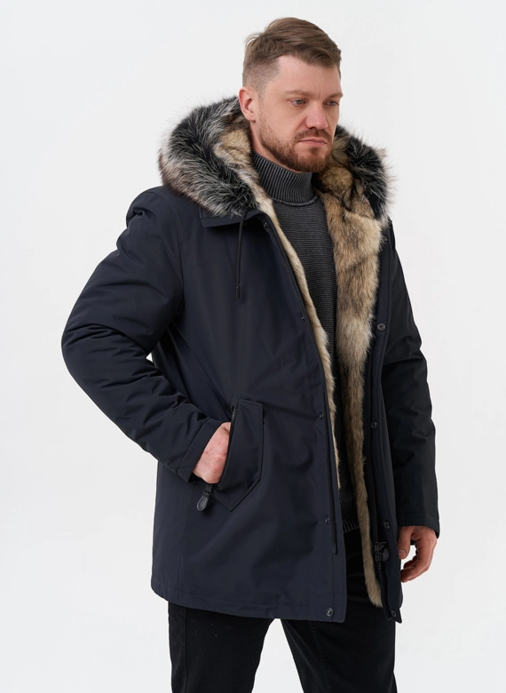 Парка мужская на мехе из волка
