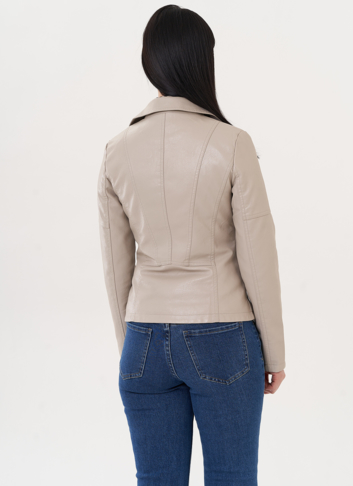 Куртка из эко кожи с отложным воротником