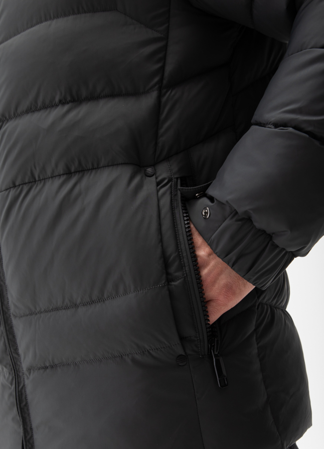 Мужской пуховик с капюшоном  модель № 28872 универмаг малина