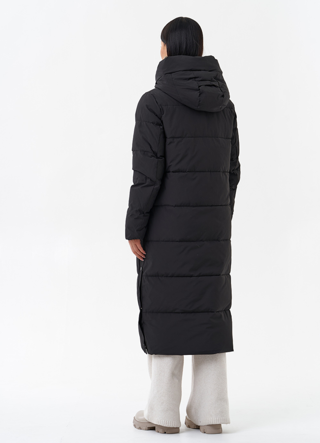 фото Длинный пуховик с капюшоном модель № 29179