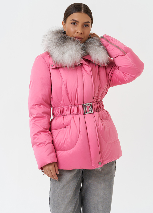 Пуховик с мехом чернобурки модель № 28572 в кредит