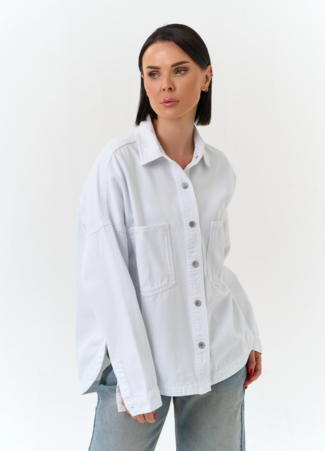 Женская джинсовая куртка рубашка модель № 33123 в кредит