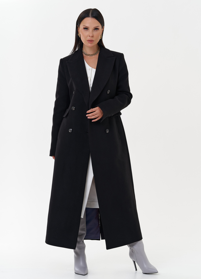 Классическое пальто с английским воротником модель № 27679 в рассрочку