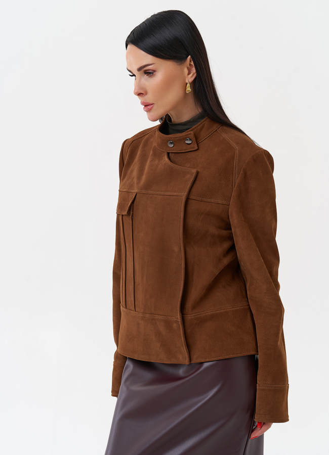 Замшевая куртка - футляр модель № 29924 универмаг малина