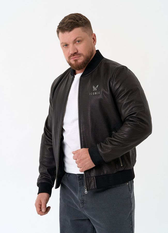 Мужская куртка бомбер из натуральной кожи модель № 32864 универмаг малина