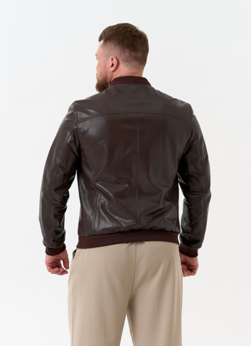 Мужская куртка бомбер из натуральной кожи