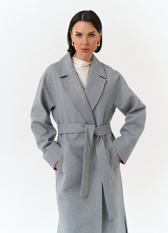 Женское пальто с английским воротником модель № 31210 универмаг малина