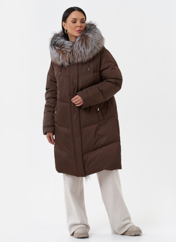 Пуховик с отделкой из меха блюфрост