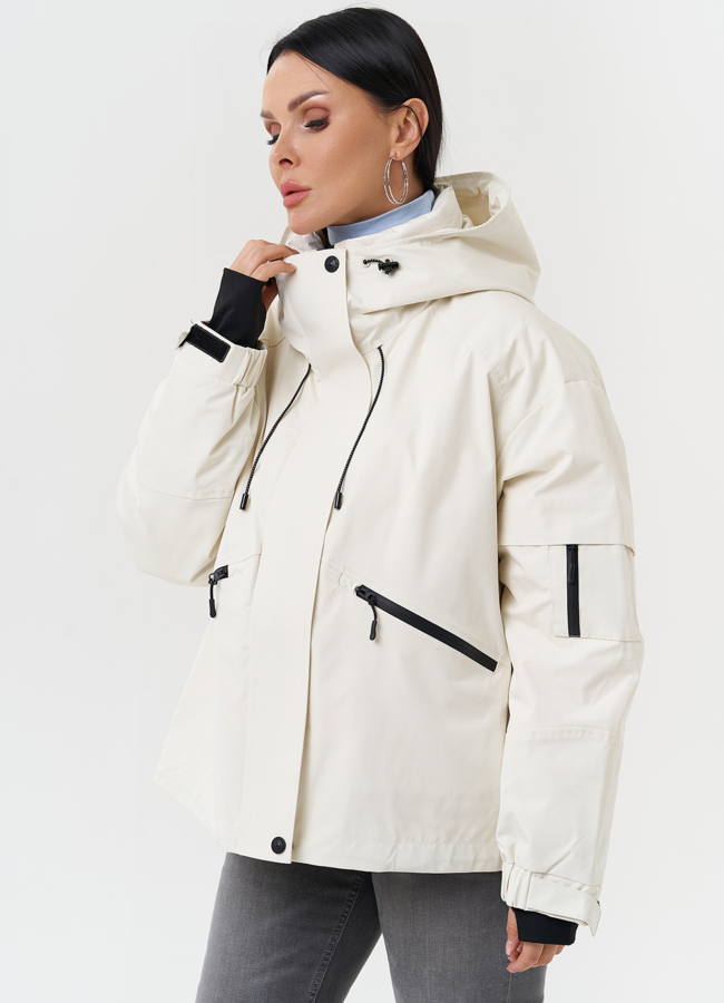 Двойная утепленная куртка с капюшоном модель № 28816 в рассрочку