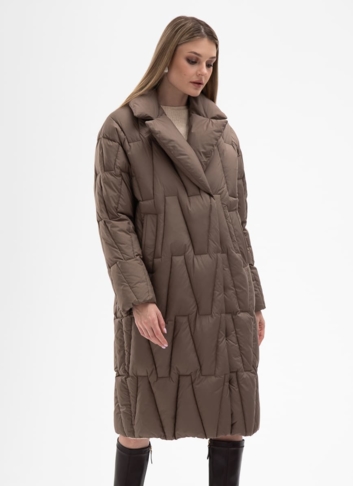 Женский пуховик с английским воротником