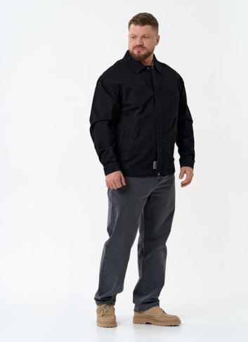 Мужская джинсовая куртка черного цвета