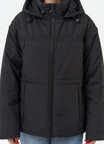 Женская утепленная куртка со съемными рукавами