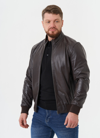 Кожаная куртка "бомбер"